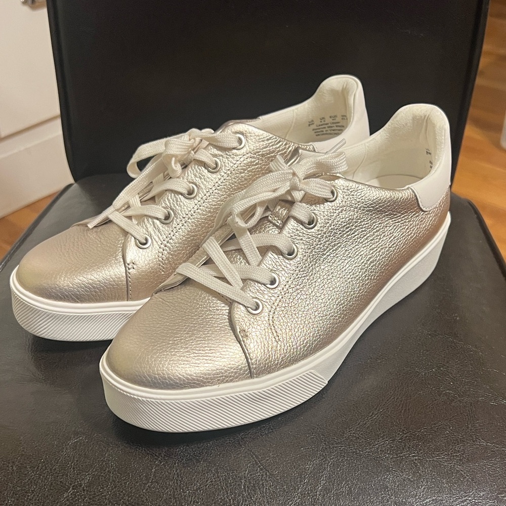 Naturalizer Metallic and White Morrison Sneakers